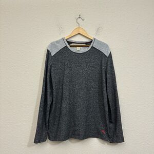 TOMMY BAHAMA L/S Fleece Pullover Sweatshirt Crewneck Charcoal Grey
